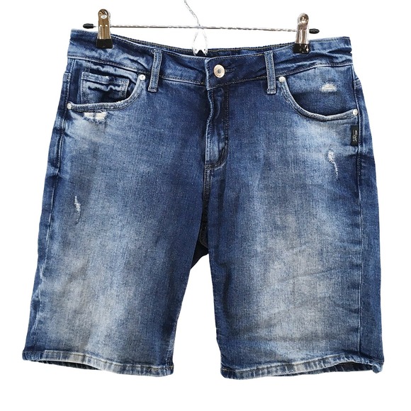 SILVER JEANS CO Elyse Bermuda Denim Shorts •‎ 28 • medium wash blue - Picture 1 of 7